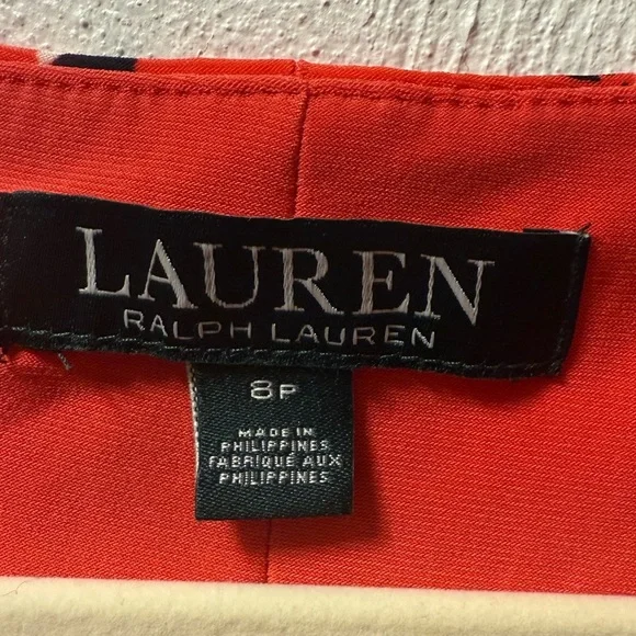Lauren Ralph Lauren Red Floral Petite Dress 8P - Picture 4 of 5
